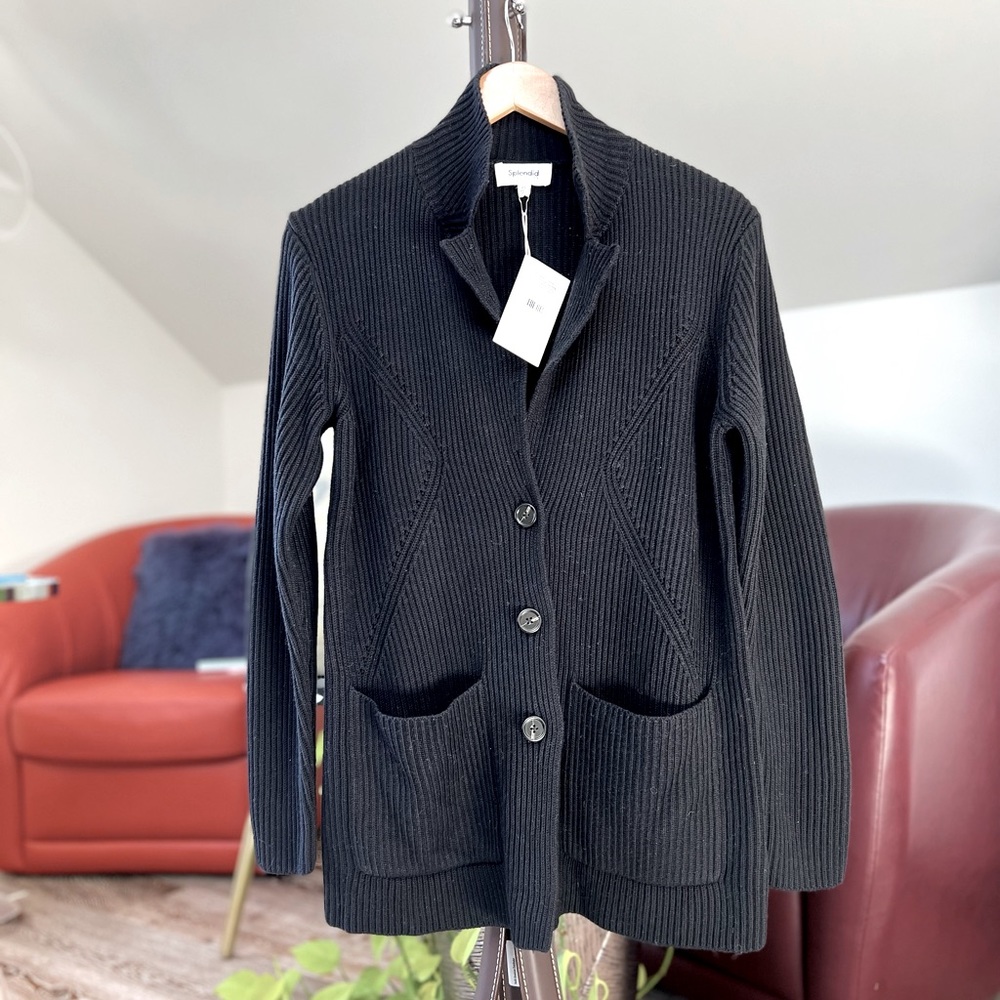 BRAND NEW WITH TAGS. “Splendid” Charlotte Knit Blazer In Mid Heather Grey